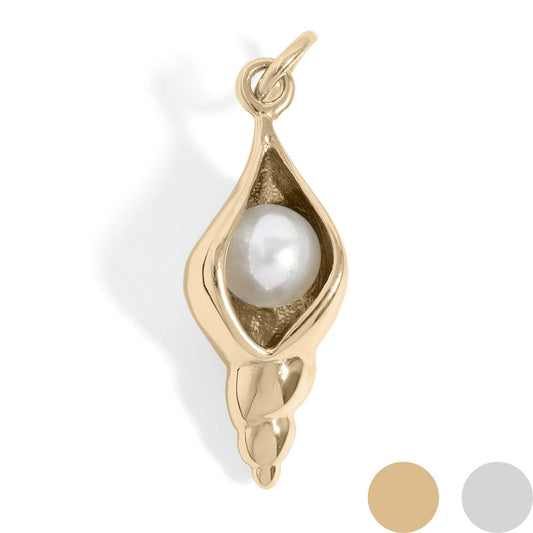 18K PVD Conch w/ pearl necklace