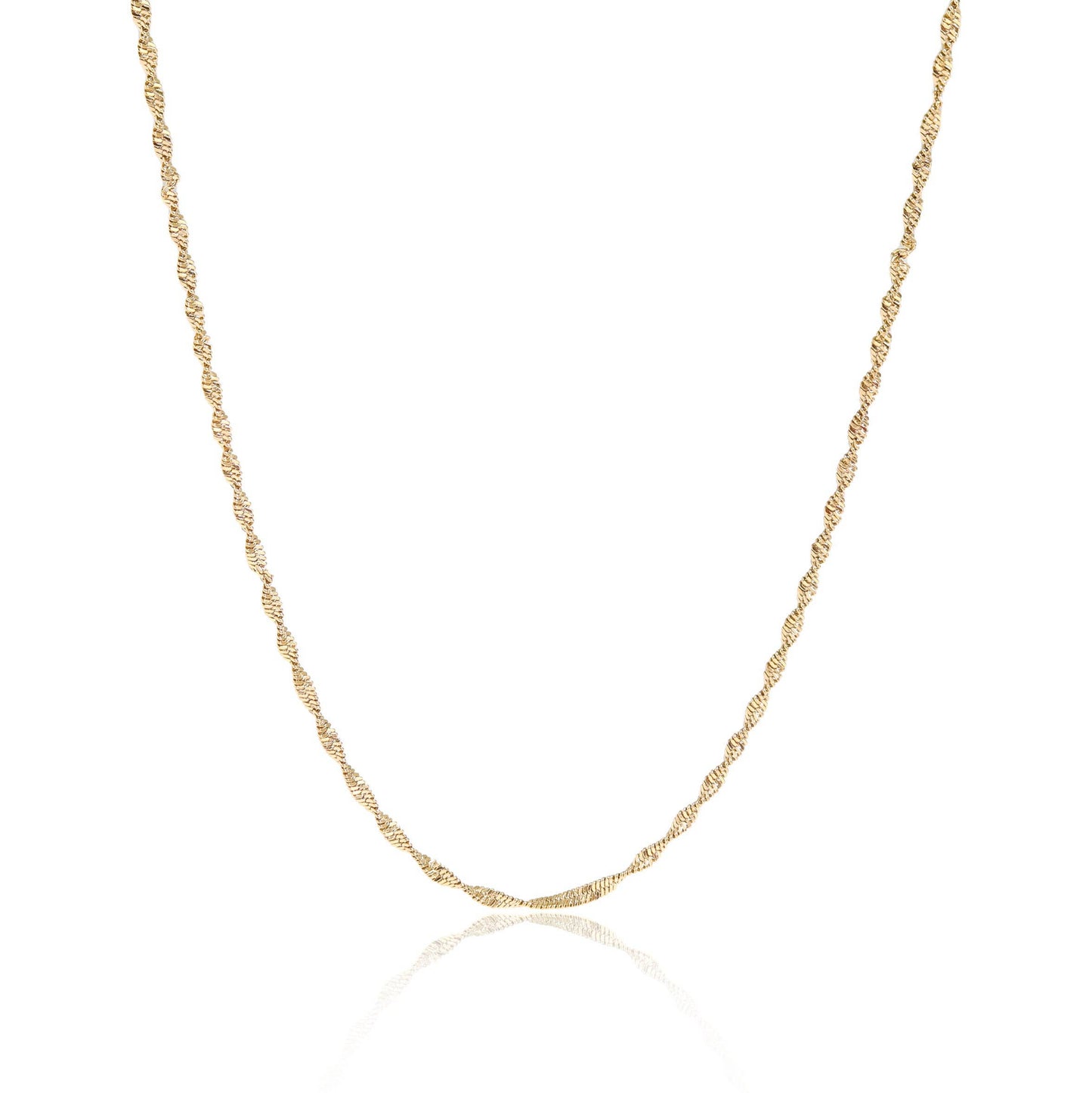 16" 18K Gold PVD Singapore Dainty Chain Necklace