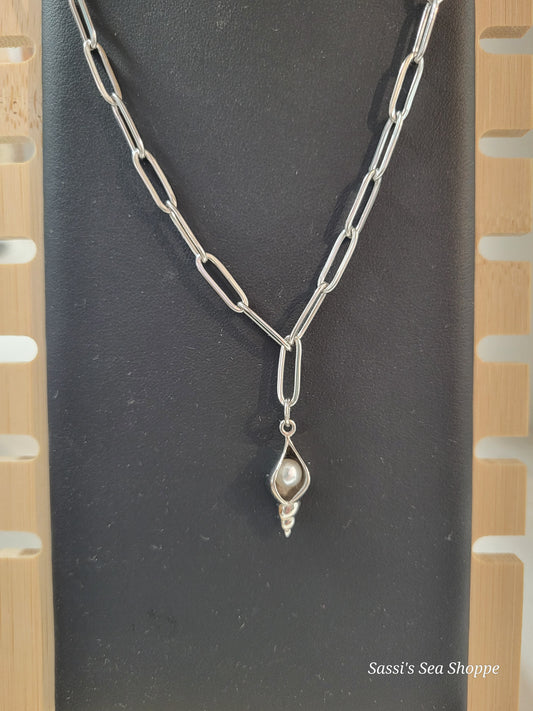 Paperclip necklace w/charm