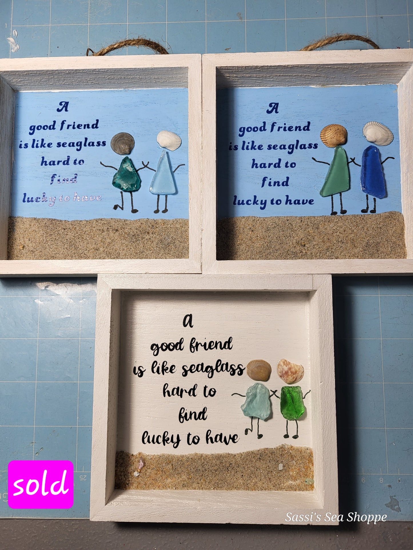 Seaglass Friends Shadowbox