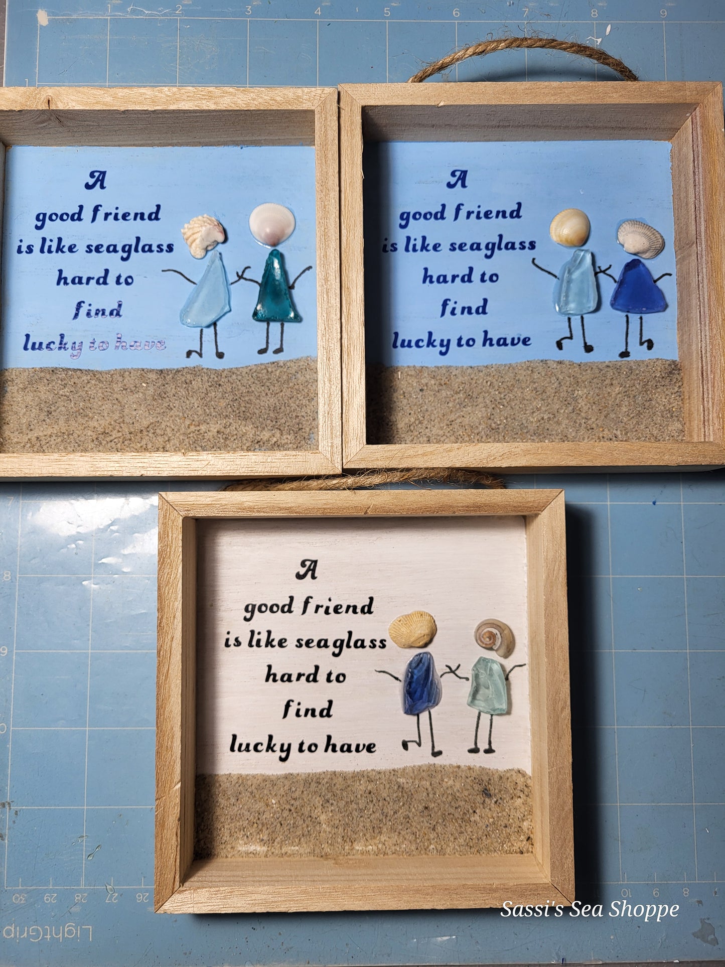 Seaglass Friends Shadowbox