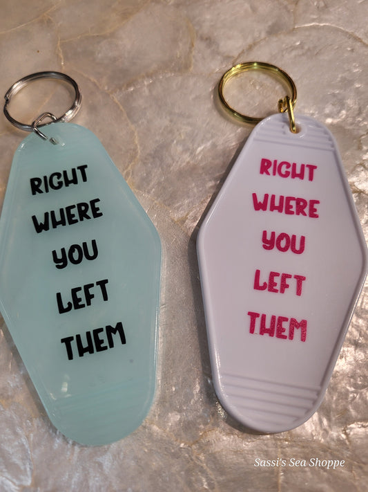 Motel room keychain