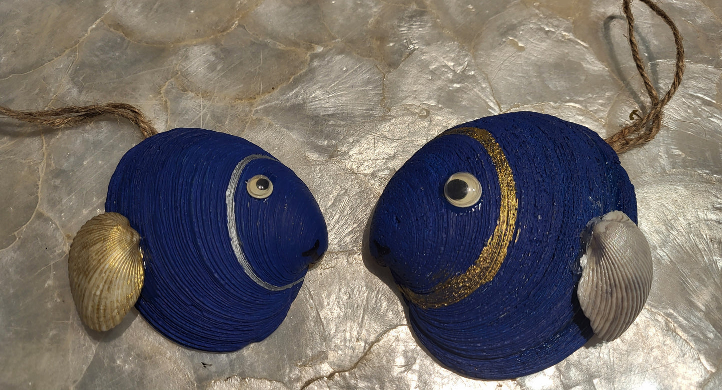 Clam-fish ornament