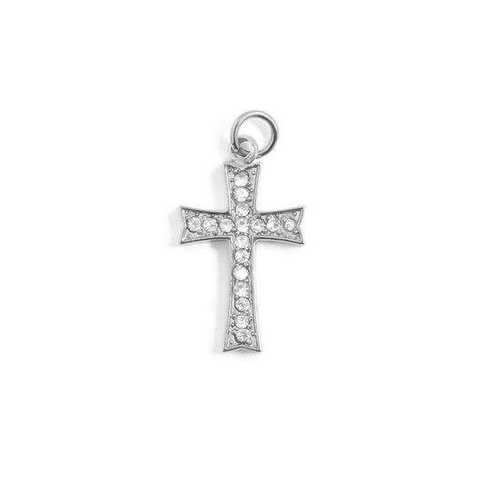 SS Stone cross necklace
