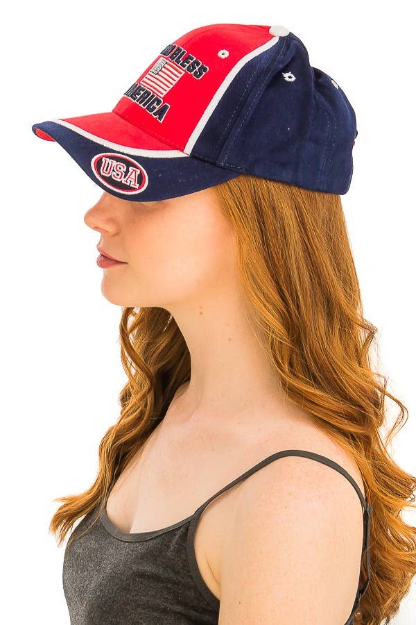 God Bless America Flag Color Cotton Cap