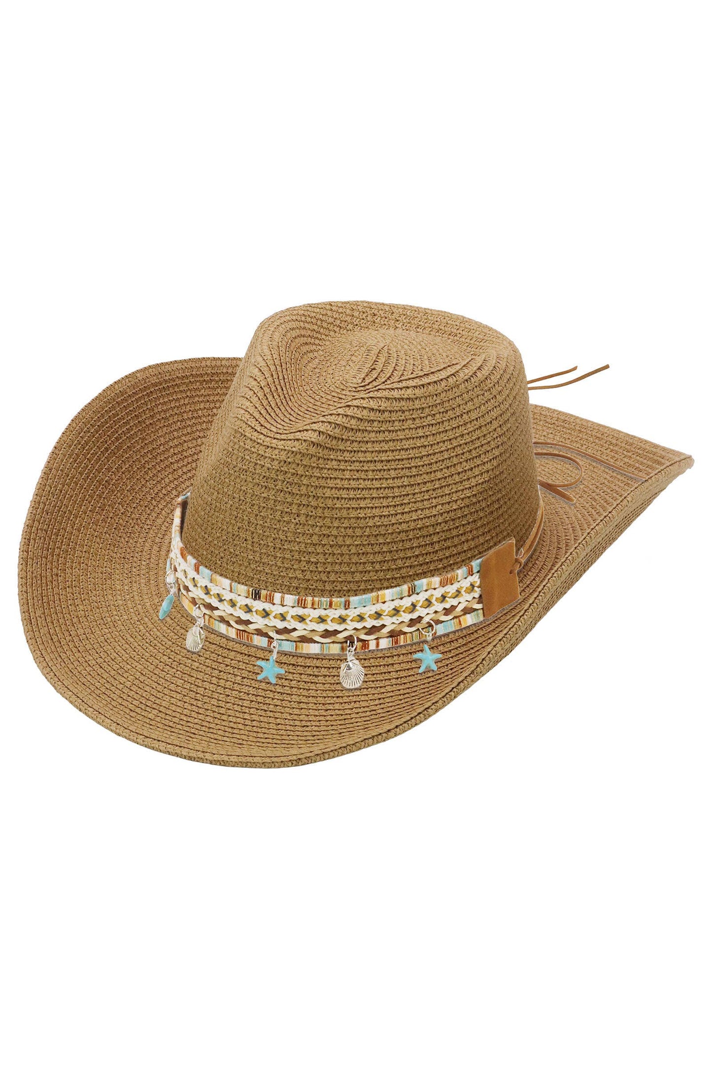 Blue Starfish Straw Coastal Cowgirl Hat