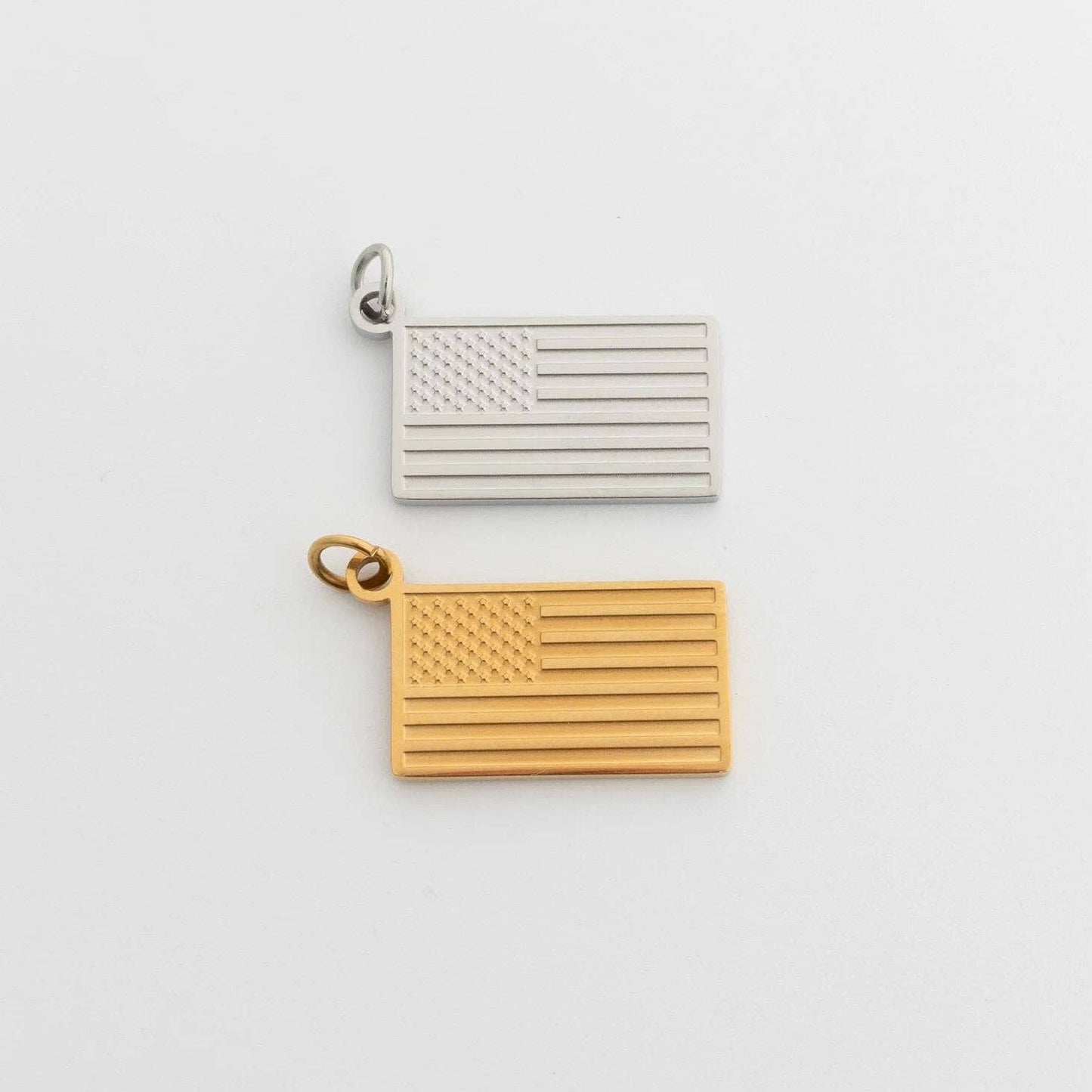 18K Gold PVD Stainless Steel Flag Charm