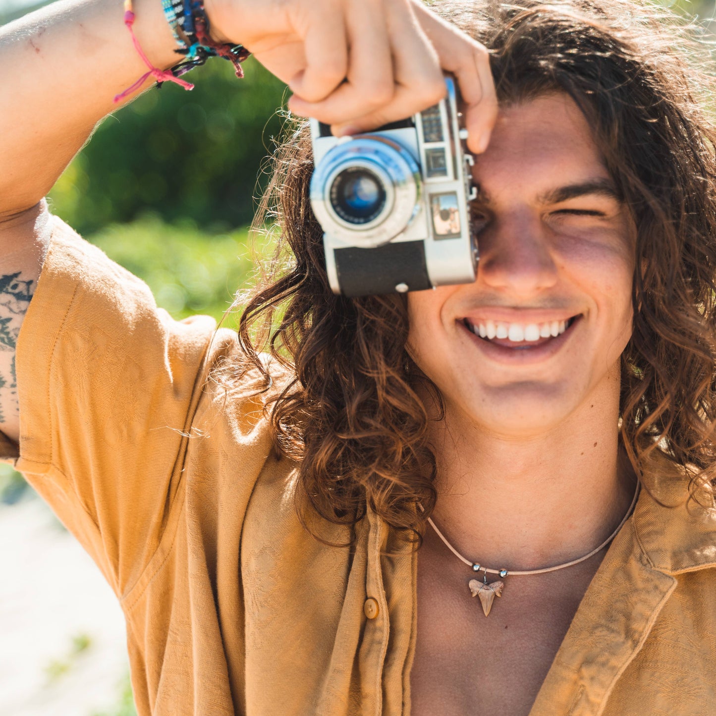 Shark Tooth Necklace - Fossil Sharks Teeth with Leather Cord