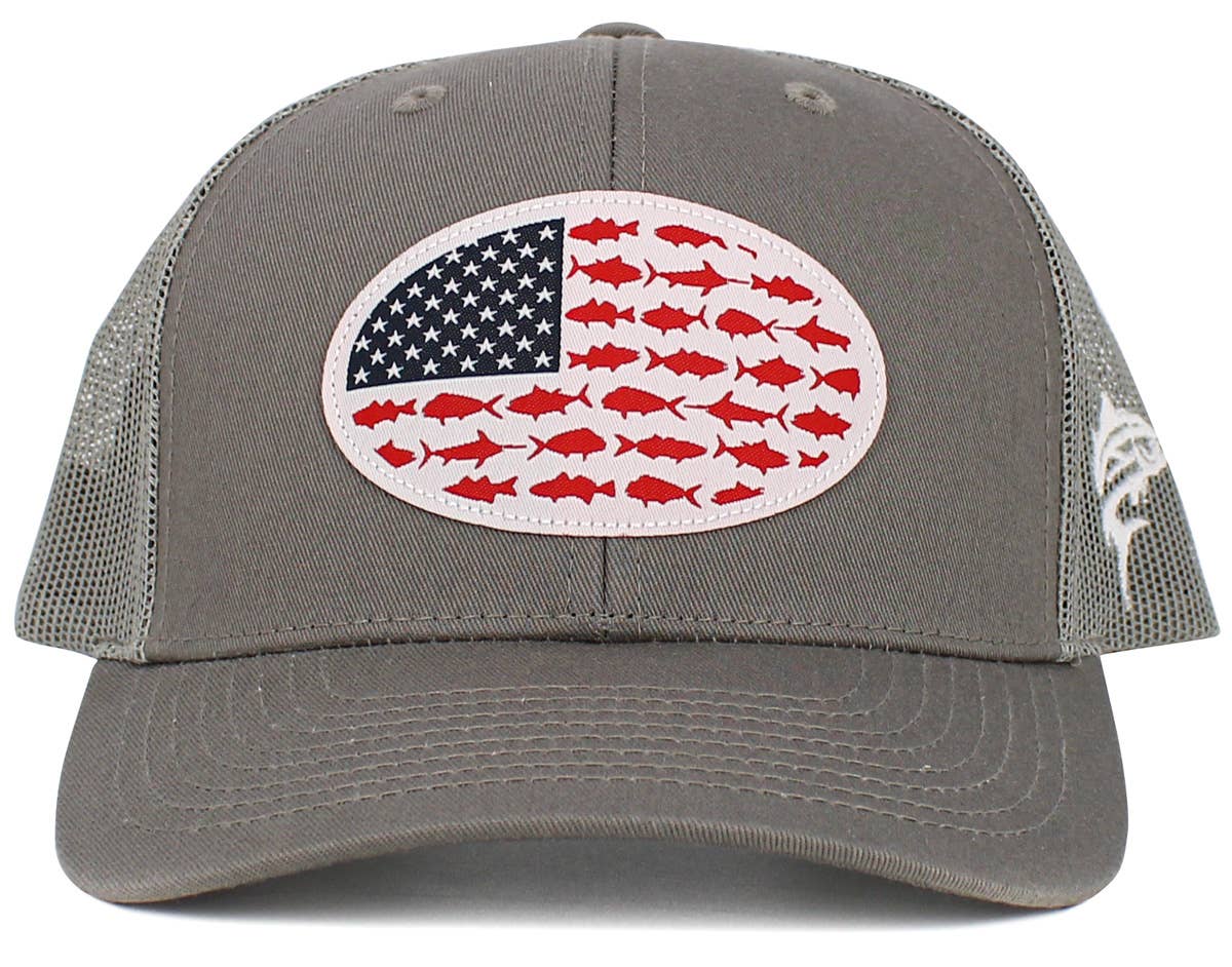 USA Fish Flag Mesh Back Ballcap