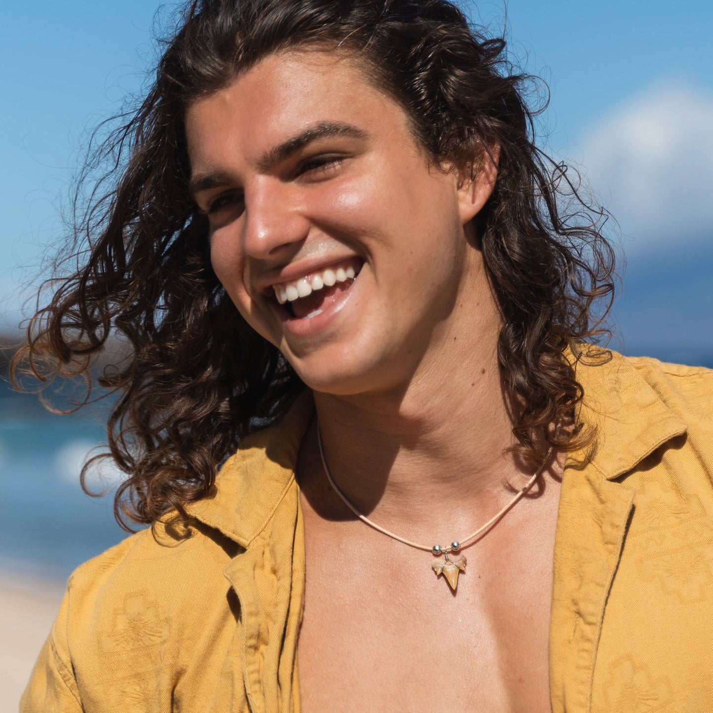 Shark Tooth Necklace - Fossil Sharks Teeth with Leather Cord