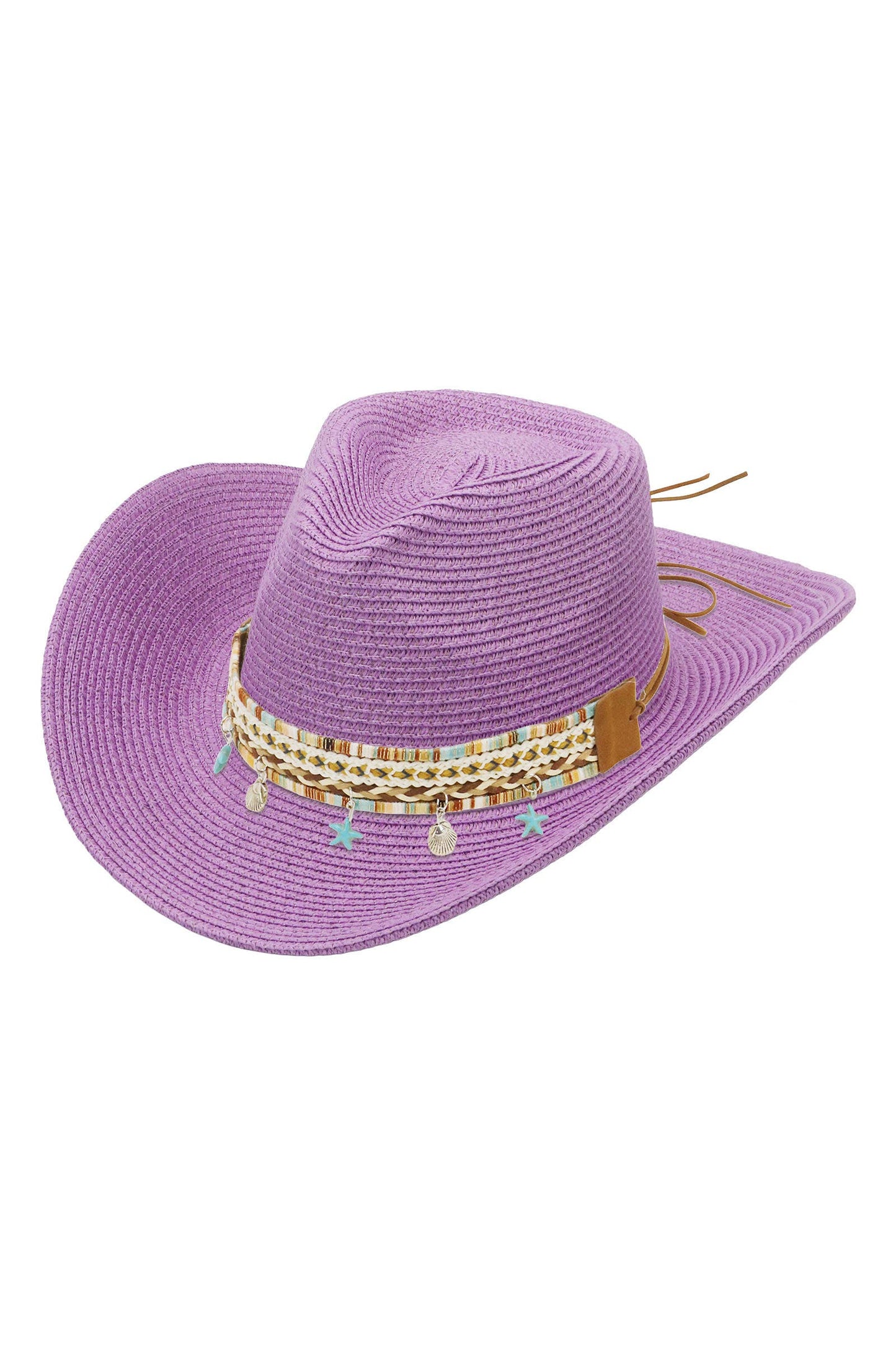 Blue Starfish Straw Coastal Cowgirl Hat