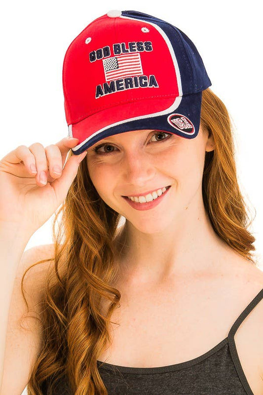 God Bless America Flag Color Cotton Cap