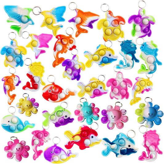 Kids pop-it fidget keychain