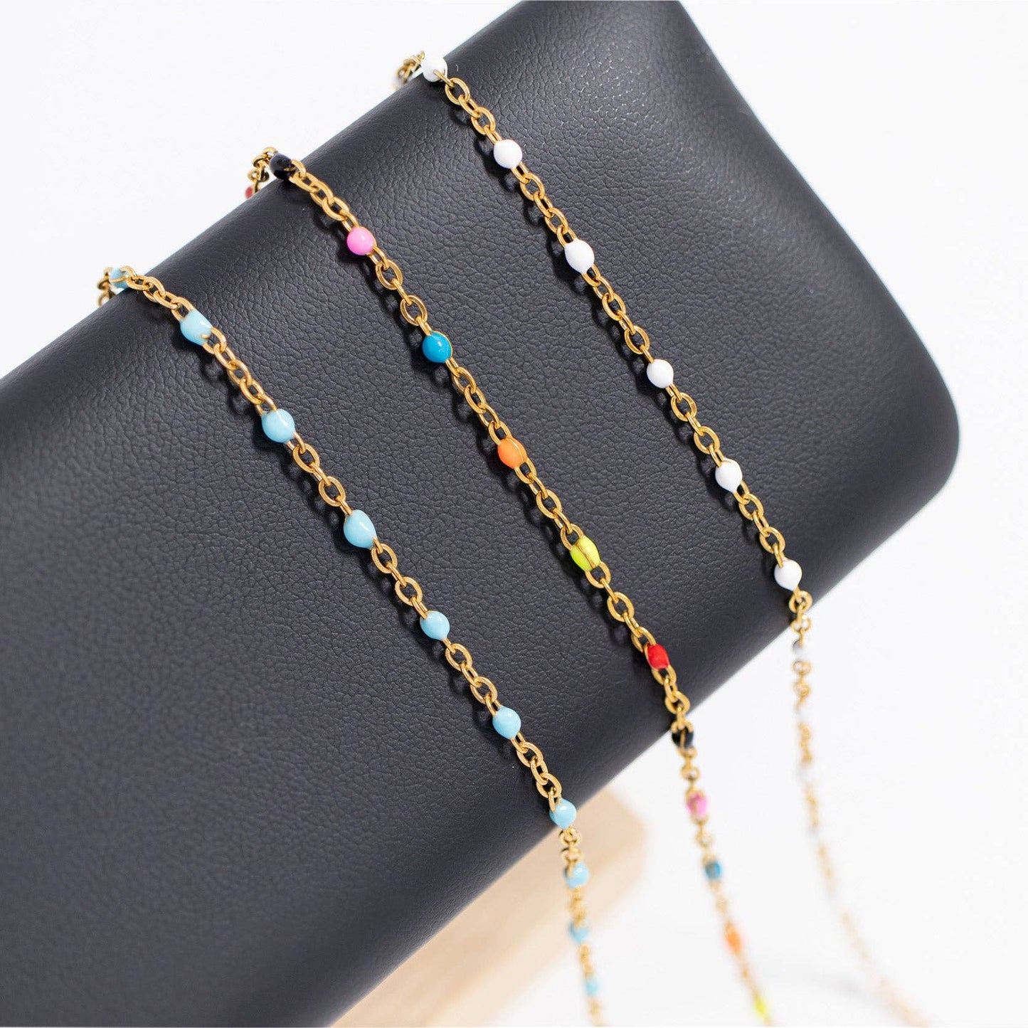 18K Gold Stainless Steel Turquoise Confetti Necklace