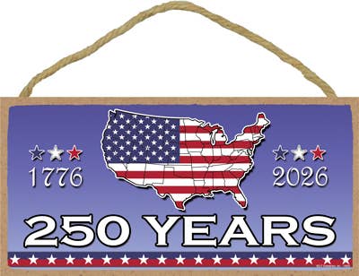 USA map - 250 years - 1776-2026 5" x 10" plaque / sign
