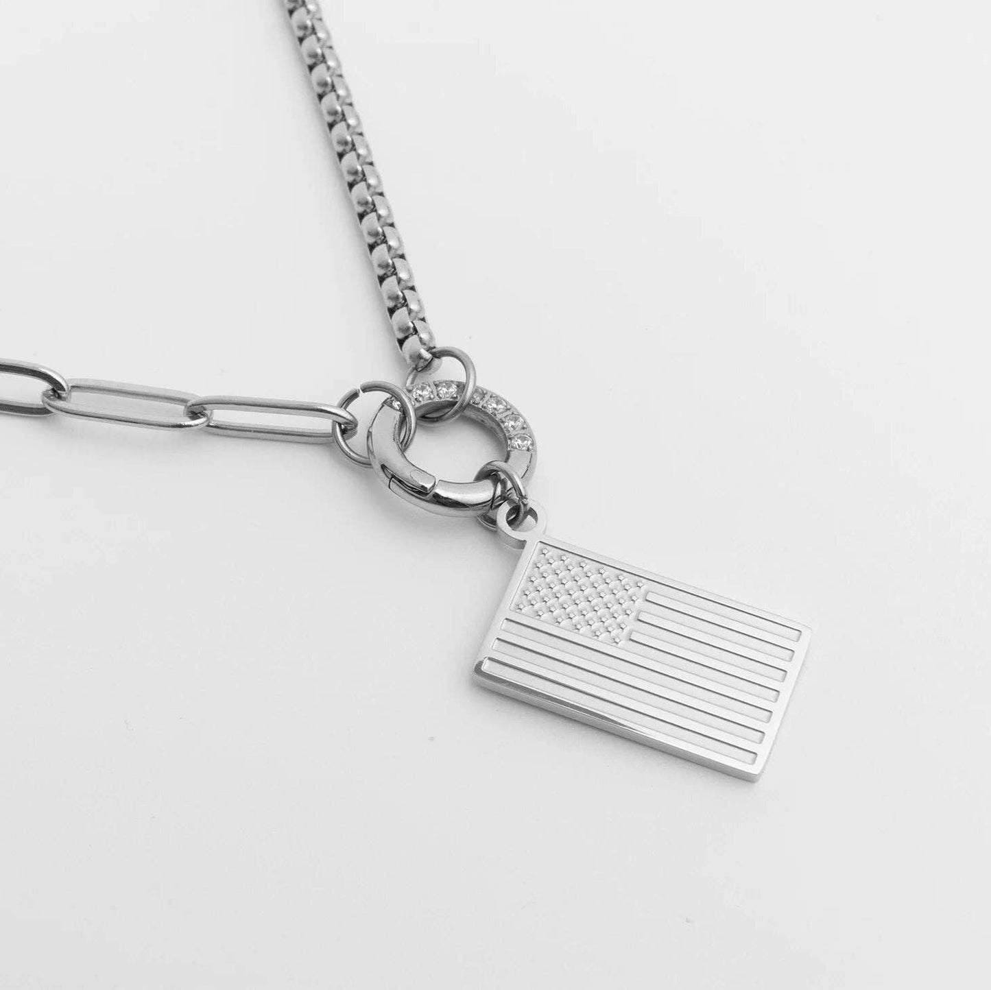 18K Gold PVD Stainless Steel Flag Charm