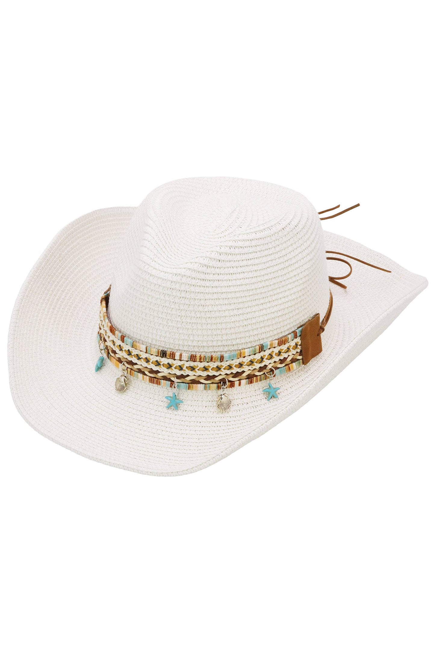 Blue Starfish Straw Coastal Cowgirl Hat