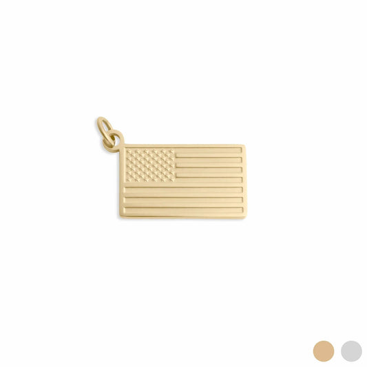 18K Gold PVD Stainless Steel Flag Charm