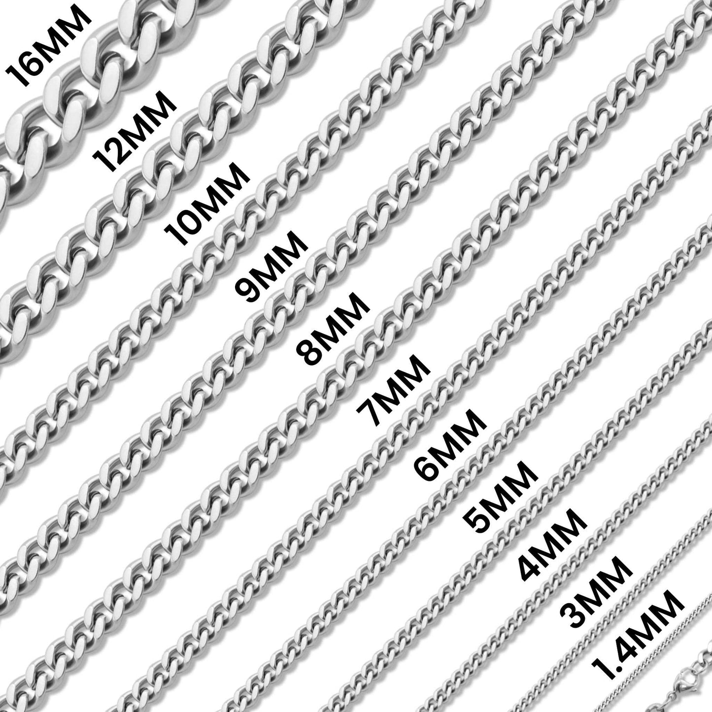 Stainless Steel Curb Chain Necklace