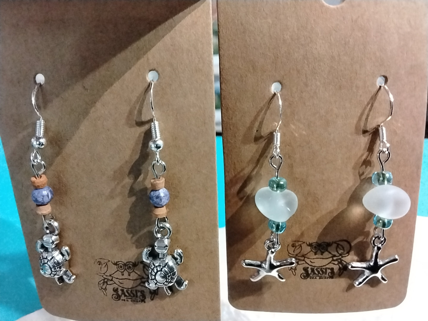 Beaded charm earrings