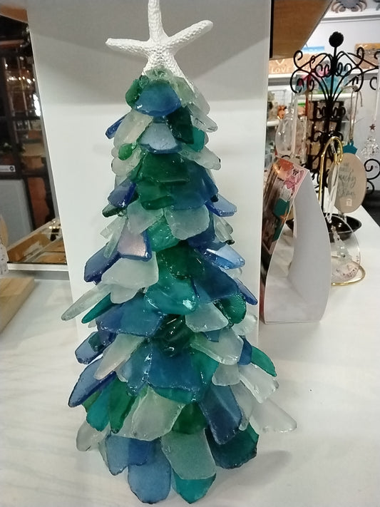 Sea glass tree 9"